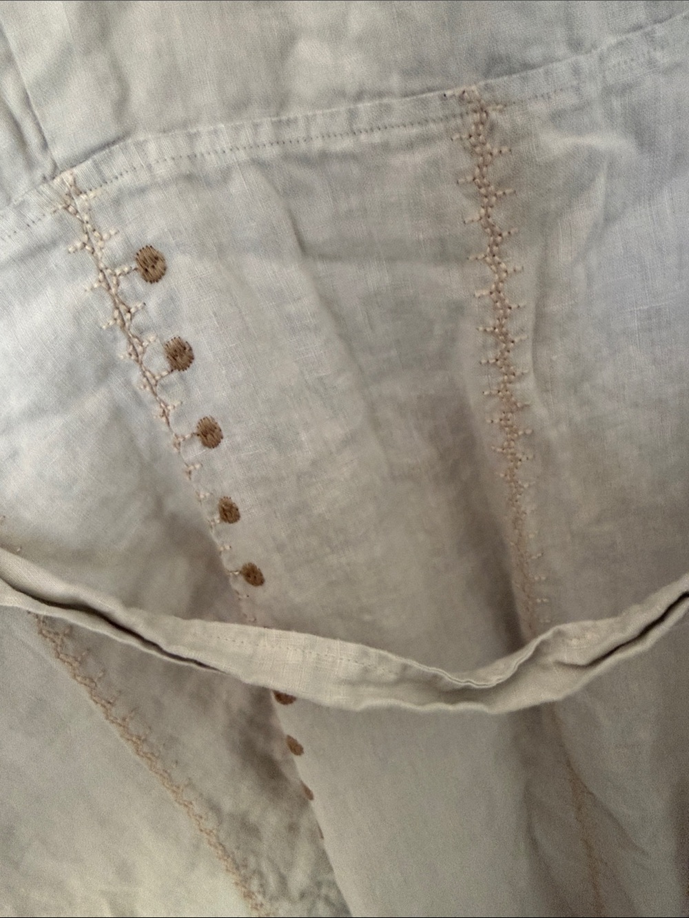 Johnny Was Embroidered Cream & tan Floral Tank dress - Picture 5 of 6